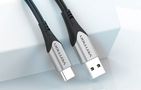 USB 2.0 A to USB-C 3A cable 0.5m Vention CODHD gray, Vention CODHD