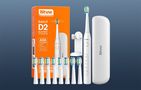 Sonic toothbrush with tips set and travel case D2 (white), Bitvae D2 White