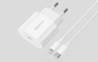 Charger USB-C 20W Essager with USB-C to Lightning cable (white), Essager EFJB02-XBL02-T