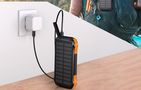 Choetech B659 Solar power bank with inductive charging 2x USB 10000mAh Qi 5W (black-orange), Choetech B659