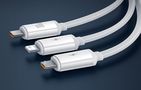 3-in-1 Baseus Free2Draw USB to M+L+C 100W cable, 1.1 m (white), Baseus P10368700211-02