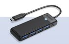 Orico Hub 4in1 USB A3.0x4 (black), Orico PAPW4A-C3-015-BK-EP-