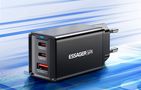 Wall charger, Essager, ECTAC-KSB01-Z, GaN, 2xUSB-C, USB-A, 67W (black), Essager ECTAC-KSB01-Z