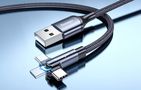 USB-A 3in1 cable, Essager, EXCCXT-WX0G, USB-C/Lightning/Micro, 15W, 1m (grey), Essager EXCCXT-WX0G