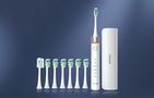 FairyWill FW-P80 sonic toothbrush with tip set and case (White), FairyWill FW-P80 White + 8 hea