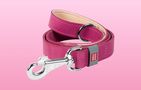 WAUDOG natural leather dog leash 25 mm wide, 122 cm long pink, Waudog 08157