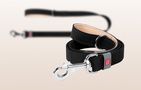 WAUDOG natural leather dog leash 20 mm wide, 122 cm long Black, Waudog 08141