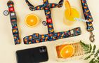 Waudog "Oranges" nylon dog collar with QR code, size XL, Waudog 283-4054