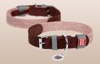 Dog collar made of natural leather and recycled material with QR code Waudog size S, width 15 mm, brown, Waudog 58906