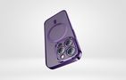 Baseus Glitter Magnetic Case for iPhone 14 Pro (purple) + tempered glass + cleaning kit, Baseus ARMC010805