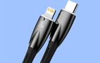 USB-C cable for Lightning Baseus Glimmer Series, 20W, 1m (Black), Baseus CADH000001