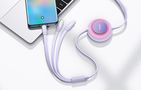 Baseus Bright Mirror 3, USB 3-in-1 cable for micro USB / USB-C / Lightning 66W / 2A 1.1m (Purple), Baseus CAMJ010105