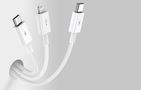 USB cable 3in1 Baseus Superior Series, USB to micro USB / USB-C / Lightning, 3.5A, 1.5m (white), Baseus CAMLTYS-02