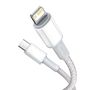 Baseus High Density Braided Cable Type-C to Lightning, PD,  20W, 1m (white), Baseus CATLGD-02