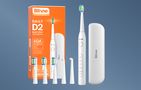 Sonic toothbrush with tips set and travel case D2 (white), Bitvae D2 White