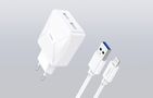 Charger Foneng EU35 12W 2x USB-A with Lightning cable 2.4A, Foneng EU35 Lightning