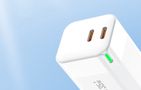 Wall charger Foneng GaN 35W 2x USB-C 2.4A (white), Foneng GAN35 C-L