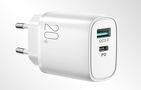 Charger 20W Dual-Port (QC3.0+PD) Joyroom L-QP2011 (white), Joyroom L-QP2011 White