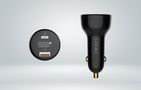LDNIO C101 Car Charger, USB + USB-C, 100W + USB-C to Lightning Cable (Black), LDNIO C101 Type C to light
