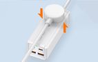 Power strip with 1 AC socket, 2x USB, 2x USB-C LDNIO SC1418, EU/US, 2500W (white), LDNIO SC1418 EU