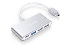 Lention 4in1 Hub USB-C to USB 3.0 + 2x USB 2.0 + USB-C (silver), Lention CB-TP-C13-SILNA2