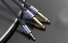 Cable audio mini jack 3.5mm to 2x  6.5mm Vention BARHG 1.5m (grey), Vention BARHG