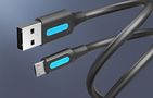 Cable USB 2.0 to Micro USB Vention COLBF 2A 1m (black), Vention COLBF