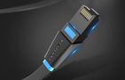 Flat Network Cable UTP CAT6 Vention IBJBU RJ45 Ethernet 1000Mbps 35m Black, Vention IBJBU