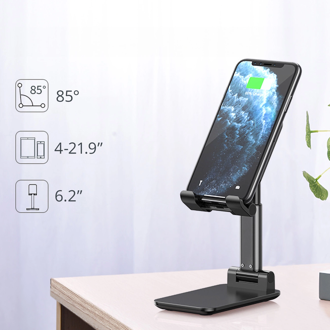 Choetech H88-BK foldable stand for a phone or tablet - black, Choetech 6932112106957