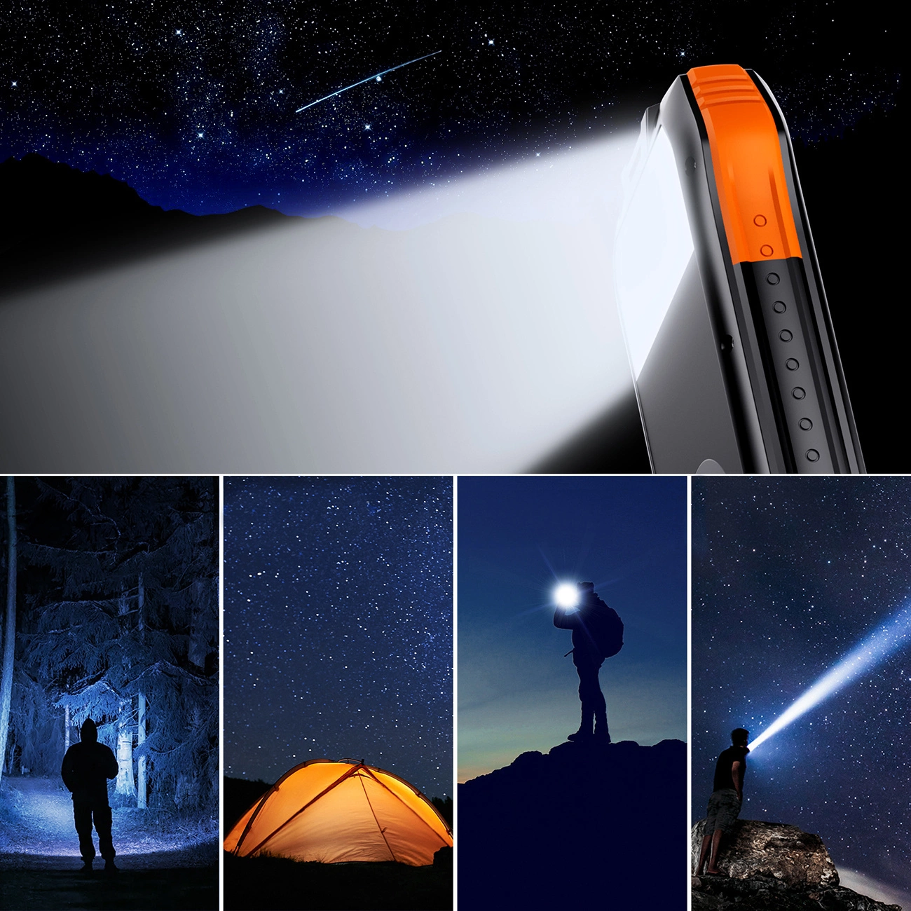 Choetech B658 solar power bank 10000mAh 2x USB-A - black and orange, Choetech 6932112103833 6932112103833