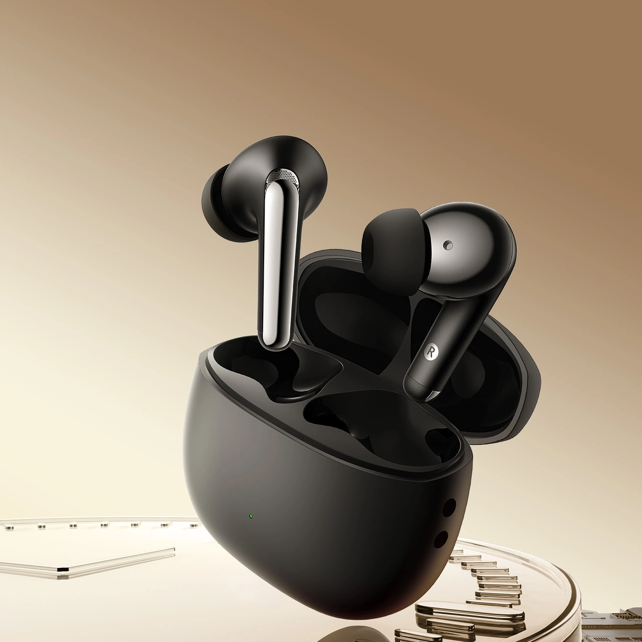 Joyroom Funpods JR-FN1 wireless in-ear TWS Bluetooth 5.4 ANC ENC headphones - black, Joyroom JR-FN1_B JR-FN1_B