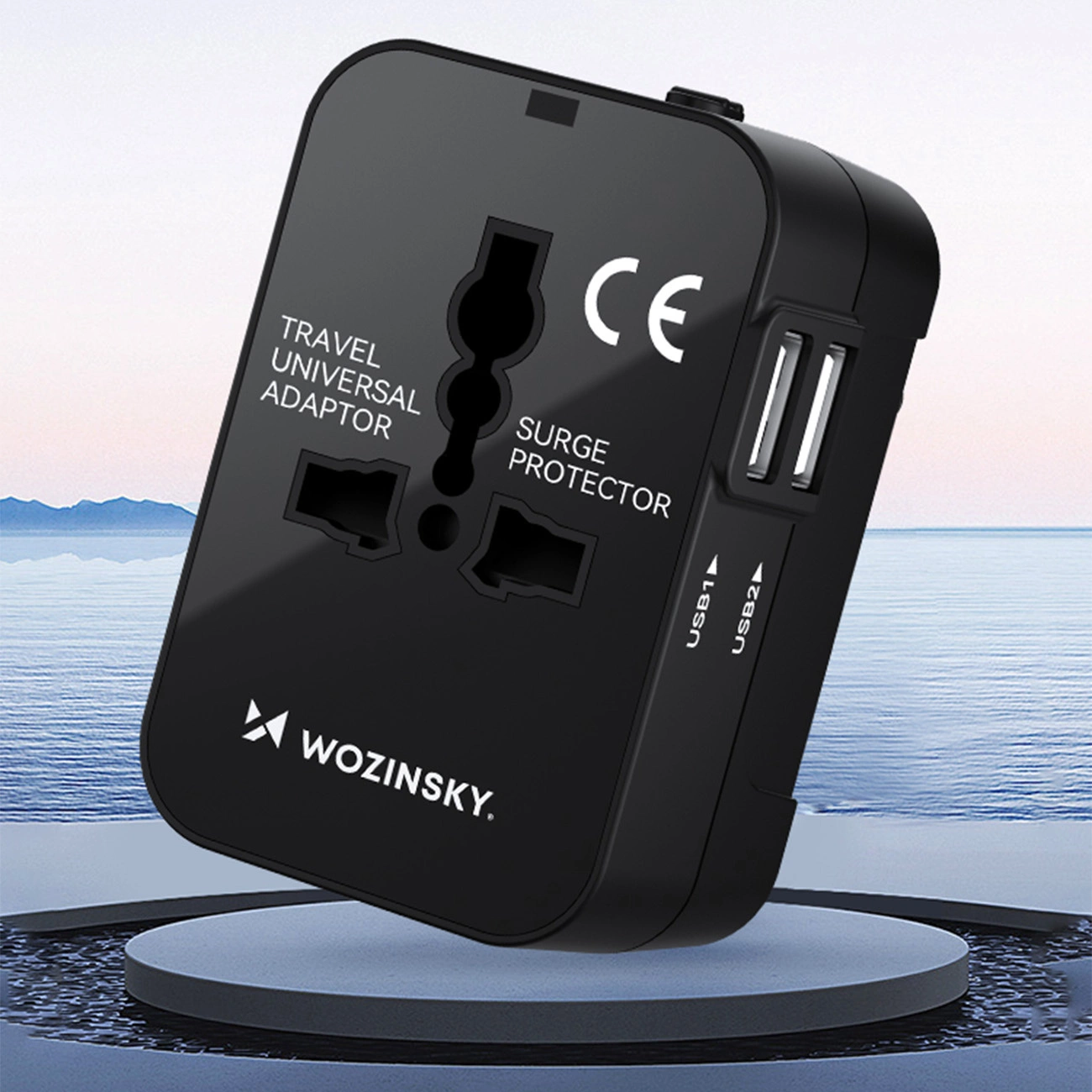 Wozinsky WUTWC travel adapter universal 24W EU / US / AUS / UK / 2x USB-A - black, Wozinsky 5907769308512 5907769308512