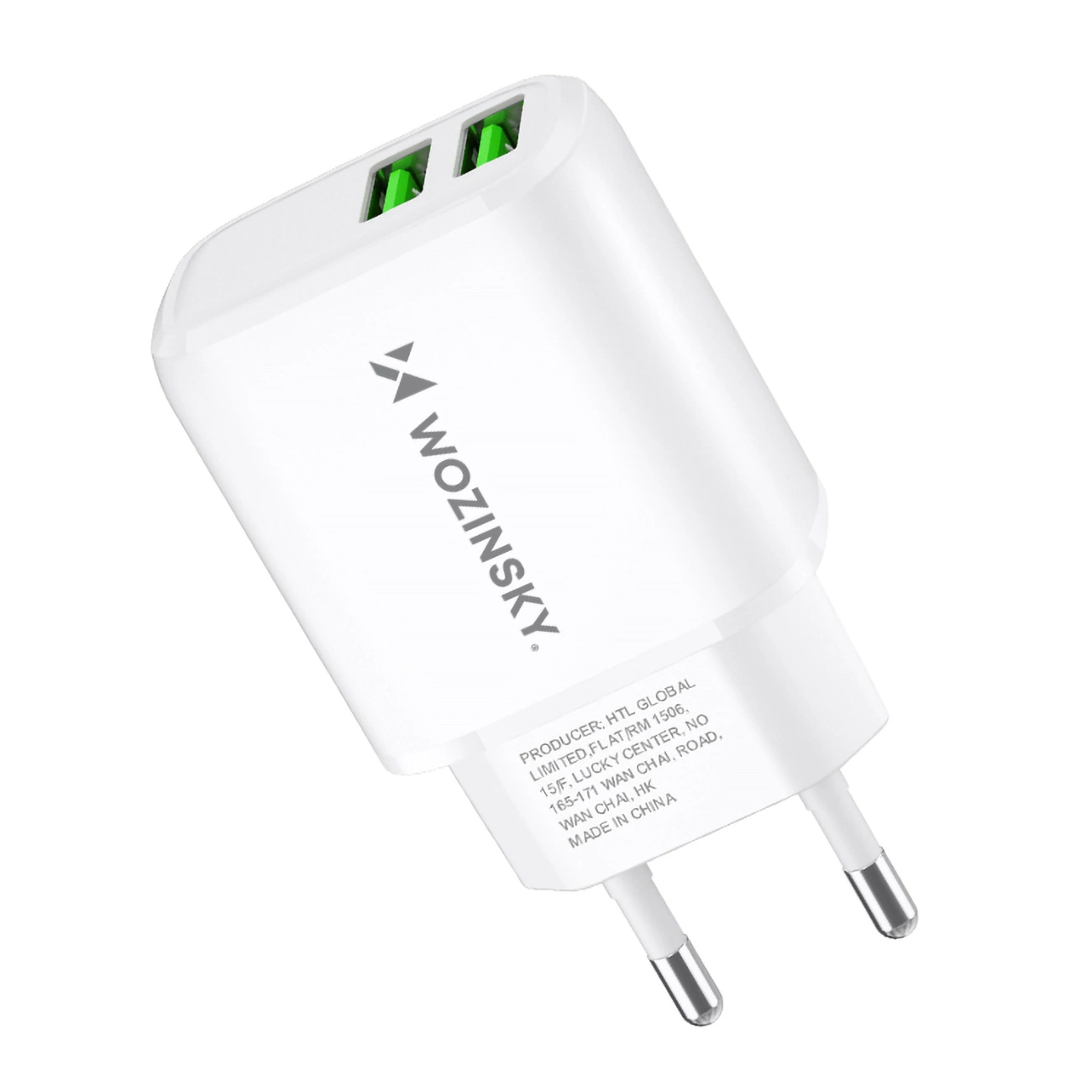 Wozinsky CUWCW 2.4A 2 x USB-A wall charger - white, Wozinsky 5907769308550 5907769308550