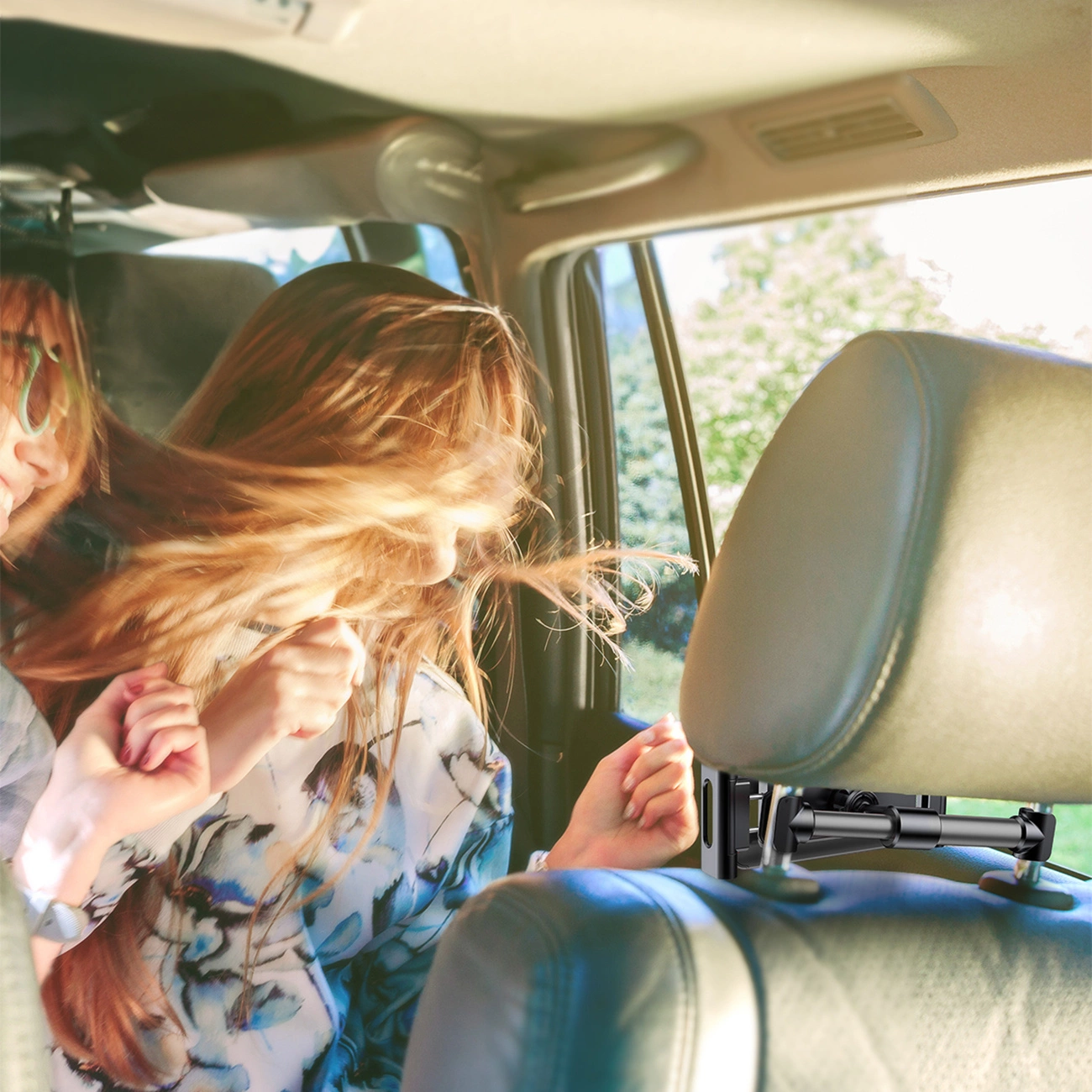 Baseus Backseat Car Mount SUHZ-01 Car Headrest Holder for Tablets / Smartphones 4.7-12.9" - Black, Baseus 6953156261358 6953156261358