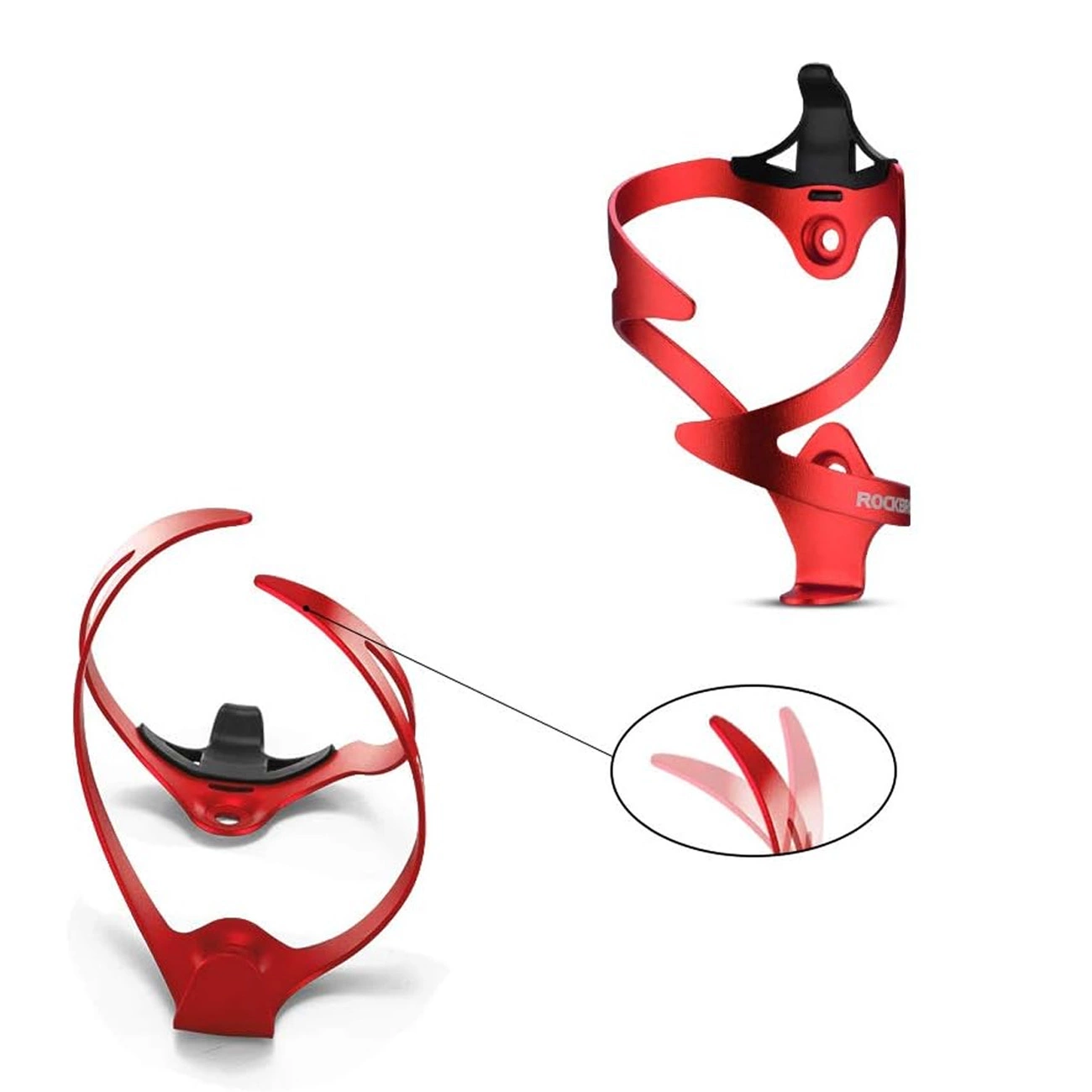 Rockbros 2017-11ARD Aluminum Bike Bottle Holder - Red, Rockbros 7439112277988 7439112277988