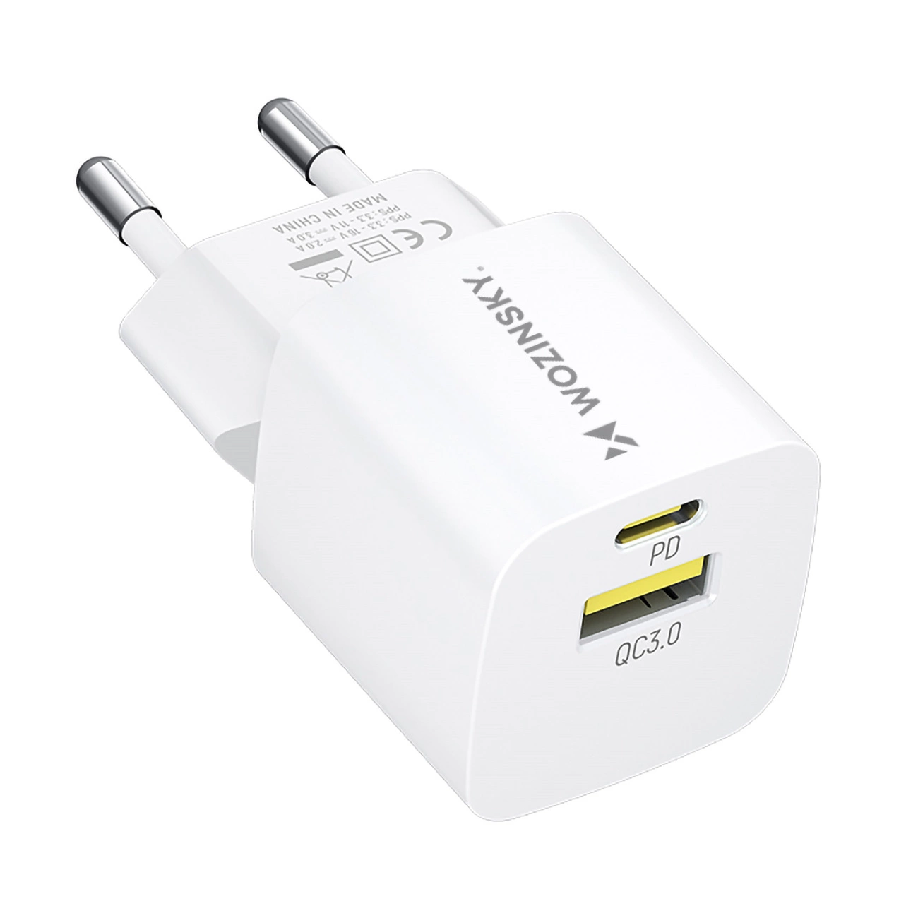 Wozinsky WWCEAC GaN USB-A USB-C 33W wall charger - white, Wozinsky 5907769308109 5907769308109