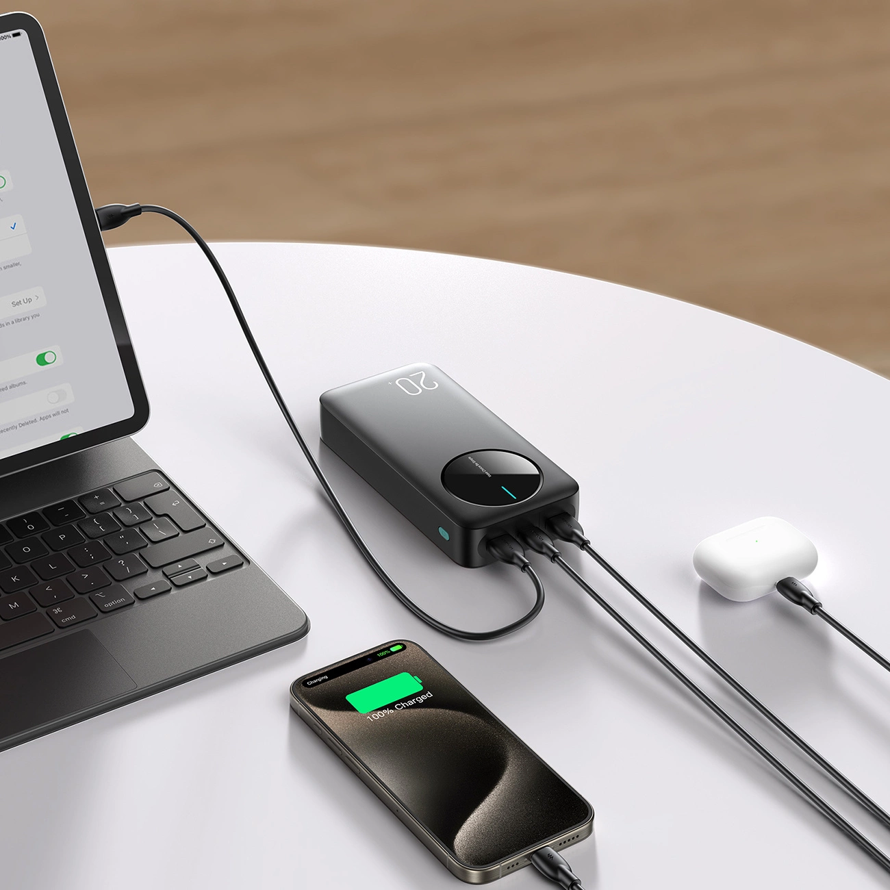 Powerbank Joyroom JR-PBF14 20000mAh 2.4A 2x USB-A 1x USB-C - black, Joyroom JR-PBF14 JR-PBF14