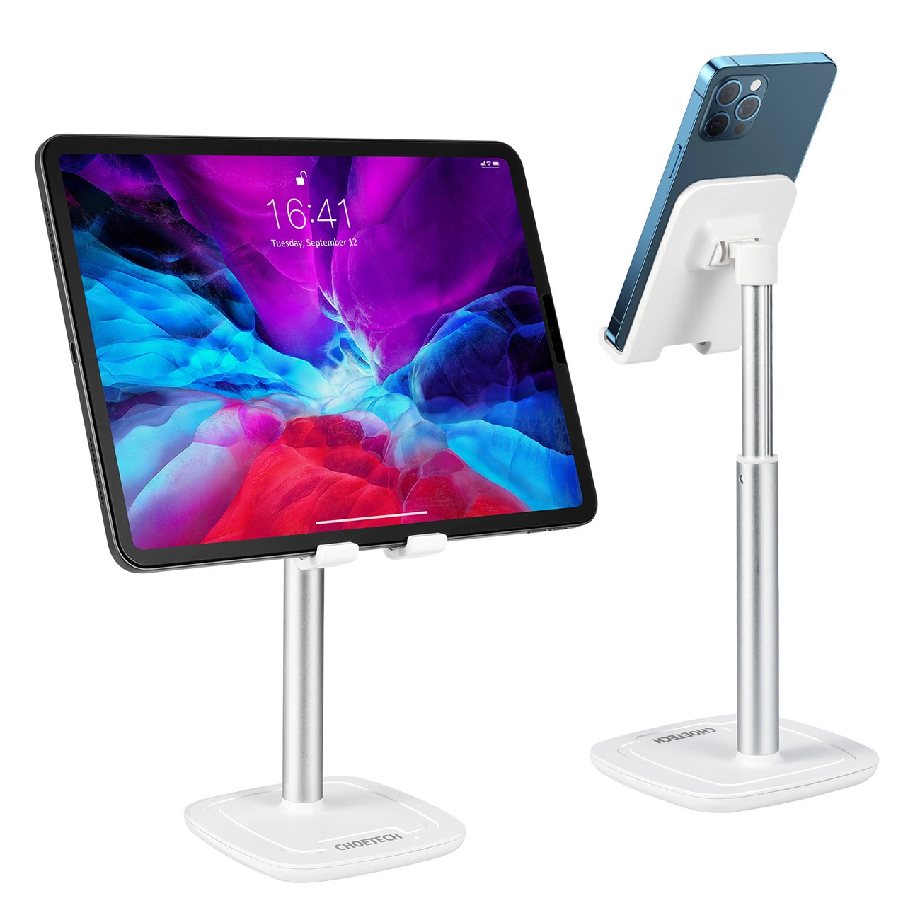 Choetech H035 aluminum stand for a phone or tablet with adjustment - white and silver, Choetech 6932112106964 6932112106964