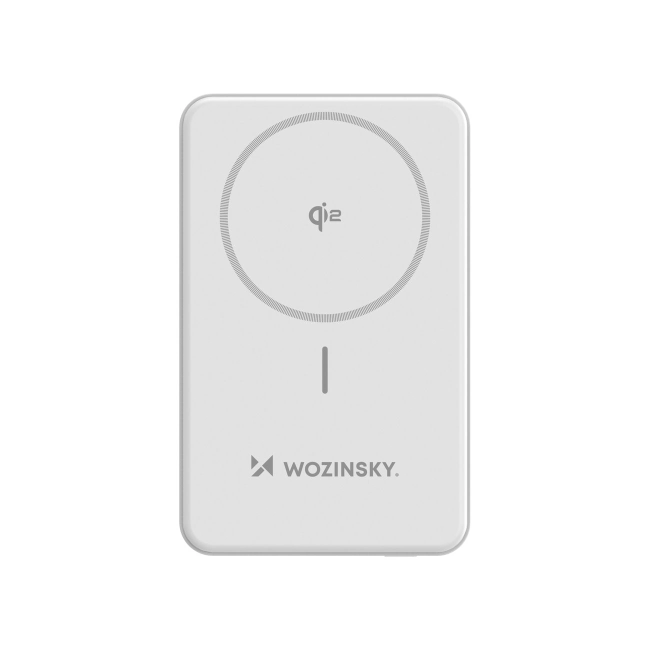 Powerbank Wozinsky WLWP-10KA0Y3WS 22.5W PD Qi2 10000 mAh, with stand, 1x USB-A, 1x USB-C - white, Wozinsky 5907769369322 5907769369322