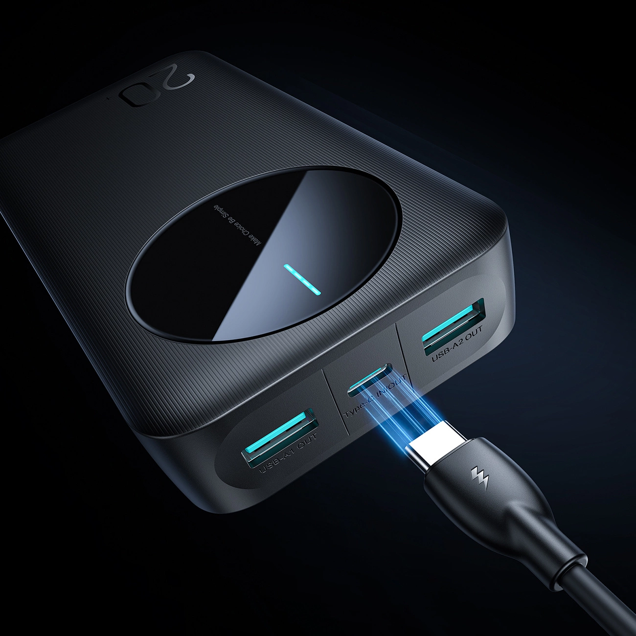Powerbank Joyroom JR-PBF14 20000mAh 2.4A 2x USB-A 1x USB-C - black, Joyroom JR-PBF14 JR-PBF14