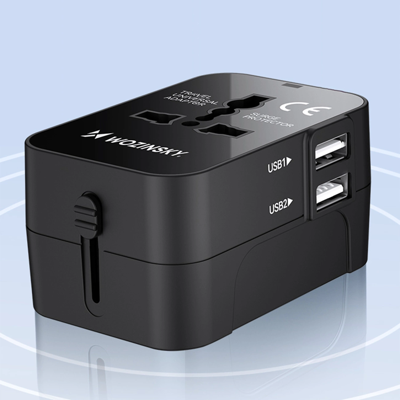 Wozinsky WUTWC travel adapter universal 24W EU / US / AUS / UK / 2x USB-A - black, Wozinsky 5907769308512 5907769308512