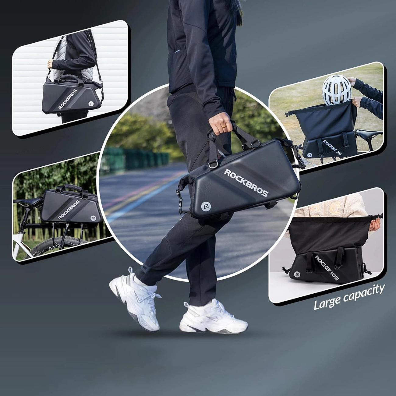Rockbros 30140090001 bicycle bag for trunk 11.6l - black, Rockbros 7381758550645 7381758550645
