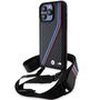 BMW M Edition Carbon Tricolor Lines &amp; Strap case for iPhone 15 Pro - black, BMW 3666339235673 3666339235673