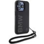 BMW Signature Leather Wordmark Cord case for iPhone 15 Pro - black, BMW 3666339232672 3666339232672