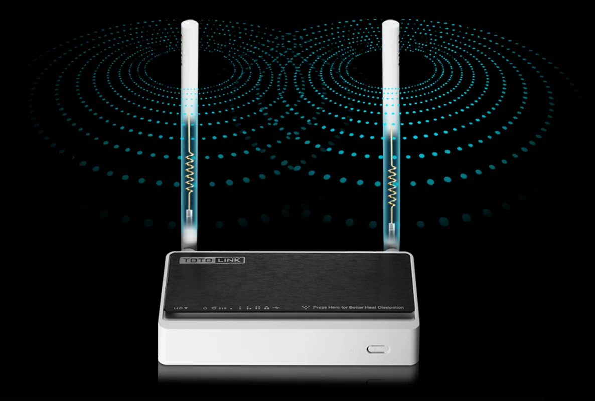 Totolink N300RT | WiFi Router | 300Mb/s, 2,4GHz, 5x RJ45 100Mb/s, 2x 5dBi, TOTOLINK N300RT 6952887400012