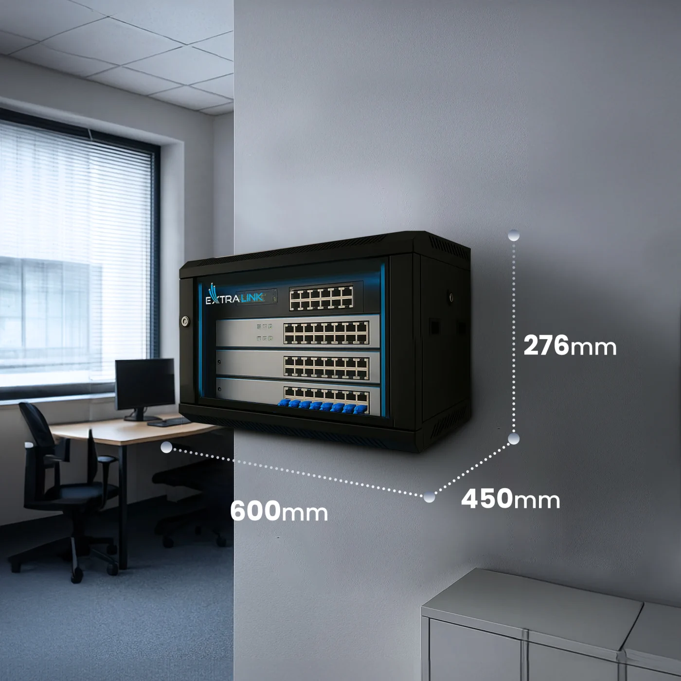 Extralink 4U 600x450 Black | Rackmount cabinet | wall mounted, EXTRALINK EX.2886 5902560362886