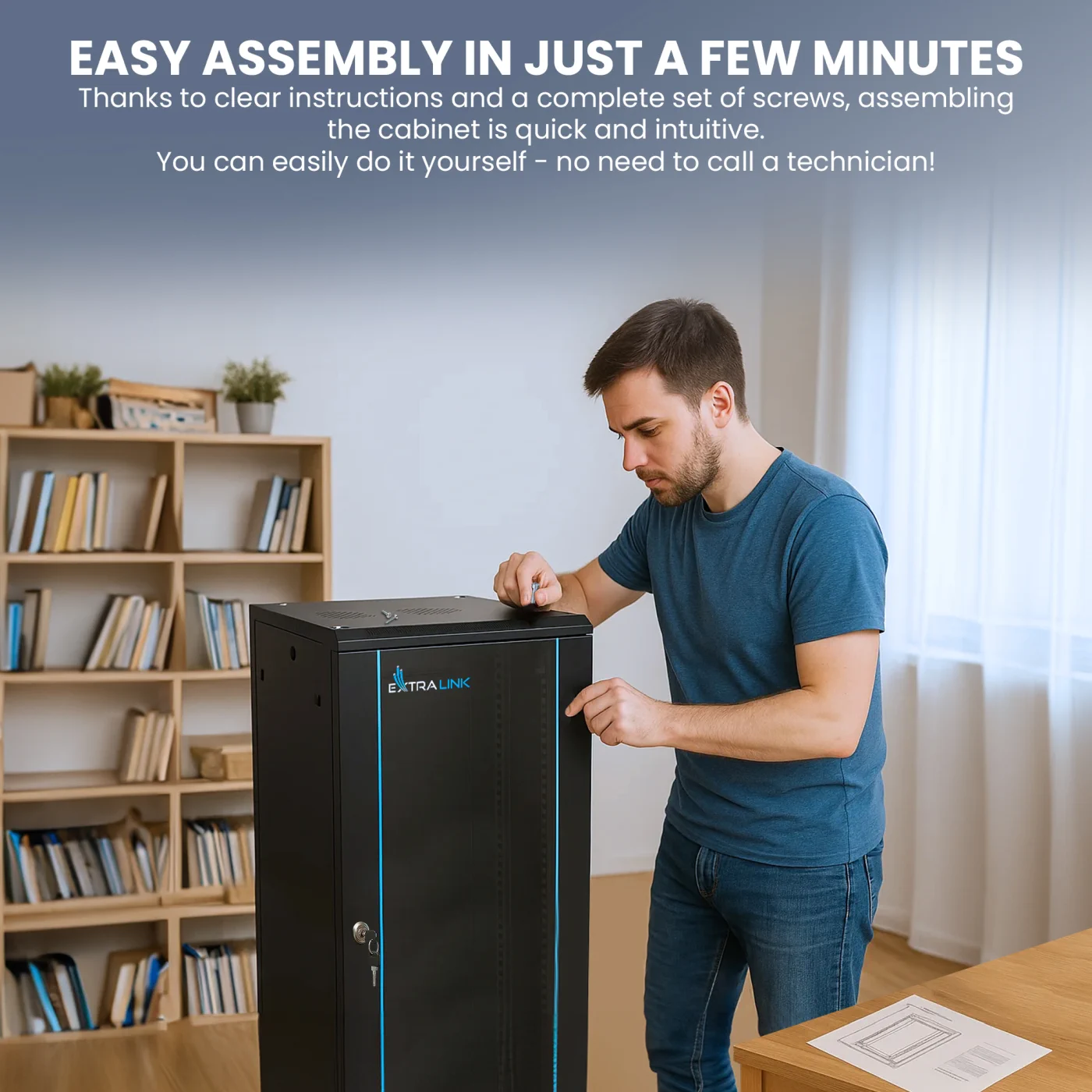 Extralink 12U 600x600 Black | Rackmount cabinet | wall mounted, EXTRALINK EX.7256 5902560367256