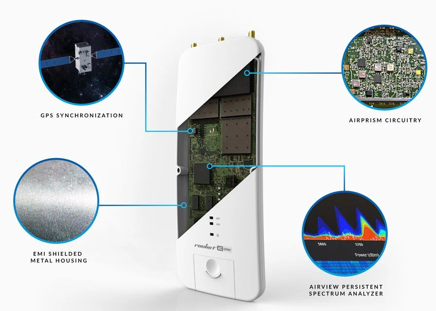 Ubiquiti RP-5AC-GEN2 | CPE | Rocket 5AC, 5GHz, 1x RJ45 1000Mb/s, 2x RP-SMA, UBIQUITI RP-5AC-GEN2-EU 0817882020268