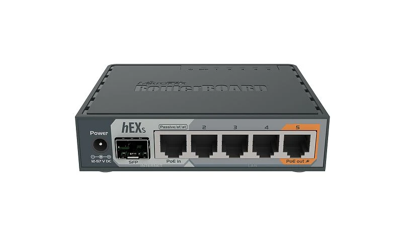 MikroTik hEX S | Router | RB760IGS, 5x RJ45 1000Mb/s, 1x SFP, 1x USB, MIKROTIK RB760IGS 4752224002785