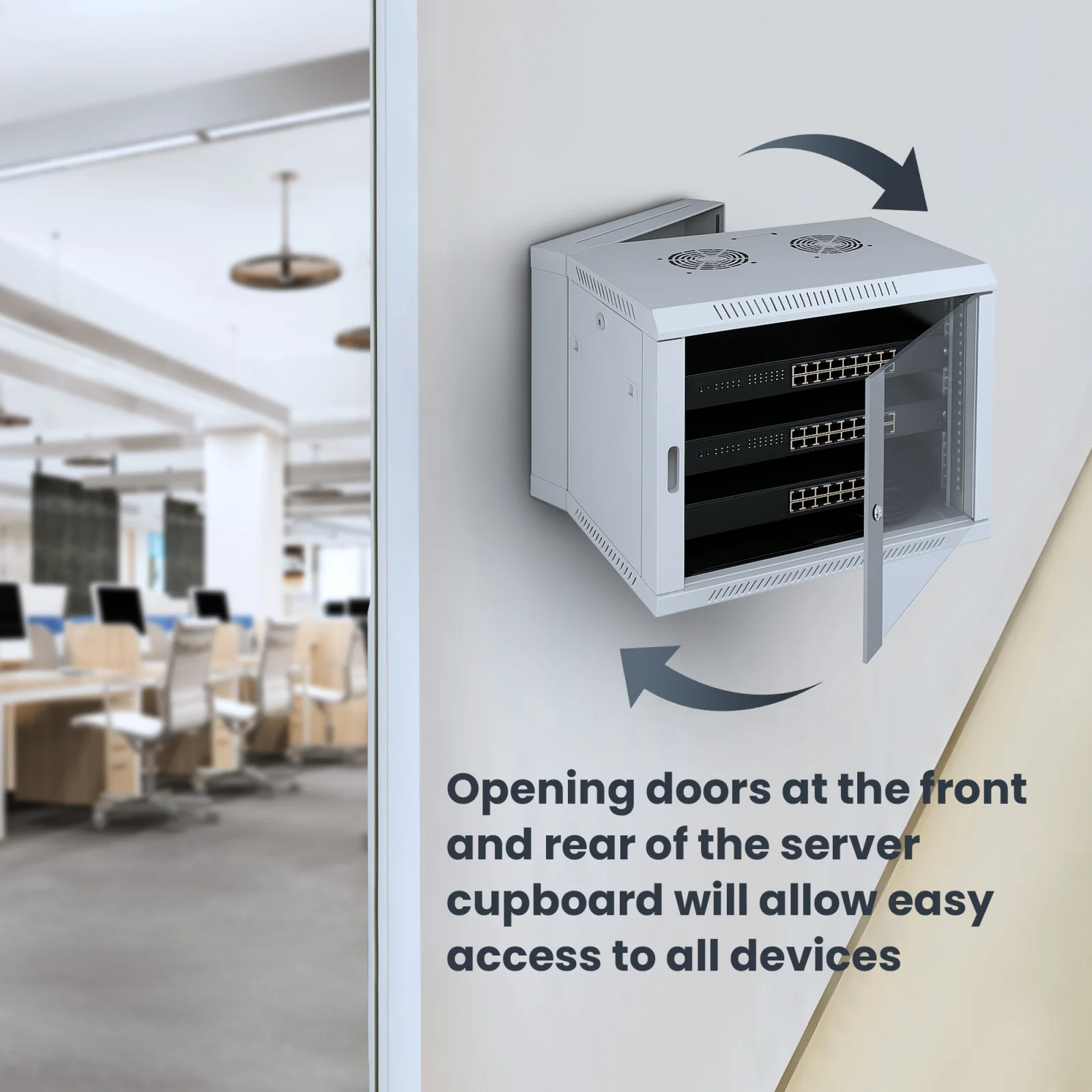 Extralink 6U 600x600 AZH Gray | Rackmount cabinet | wall mounted, swing type, EXTRALINK EX.12936 5903148912936